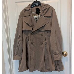 Coquette Quiet Luxury Dark Academia Taupe‎ Trench Coat Betty Jackson Black 12